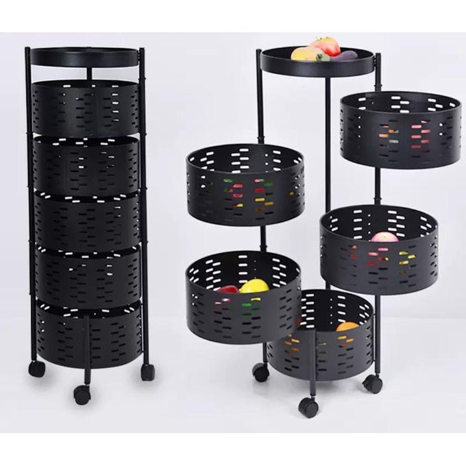 Étagère de Rangement Rotative 360° 5 Niveaux